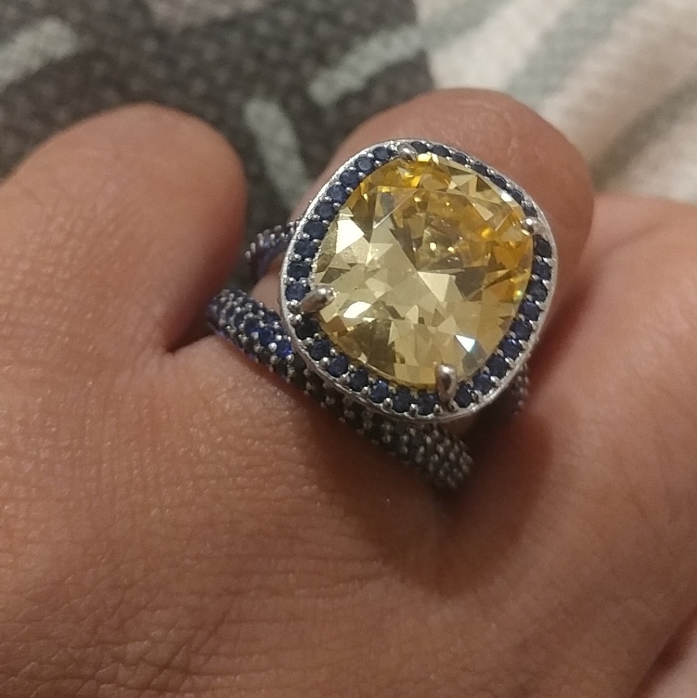 Blue sapphire pave eternity band